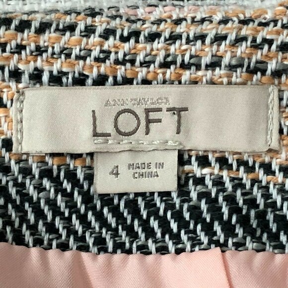 Ann Taylor Loft Womens Skirt Size 4 Tweed Fringe - Picture 9 of 12